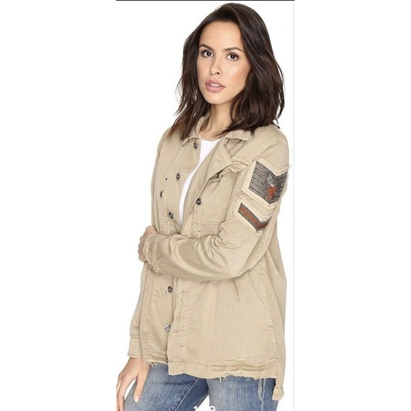 Free People Jackets & Blazers - Free People Utility Oversized Military Jacket Shacket Size Small